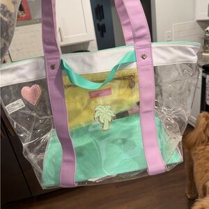 Stoney Clover Lane Transparent Tote with Mint and Lavender